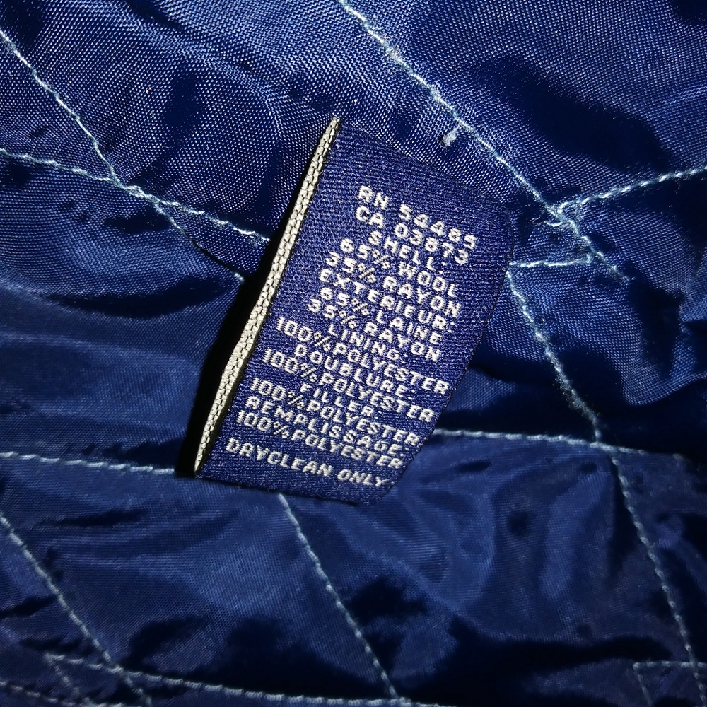 American Eagle Wool Sz M Jacket Coat Navy Blue - Picture 9 of 10